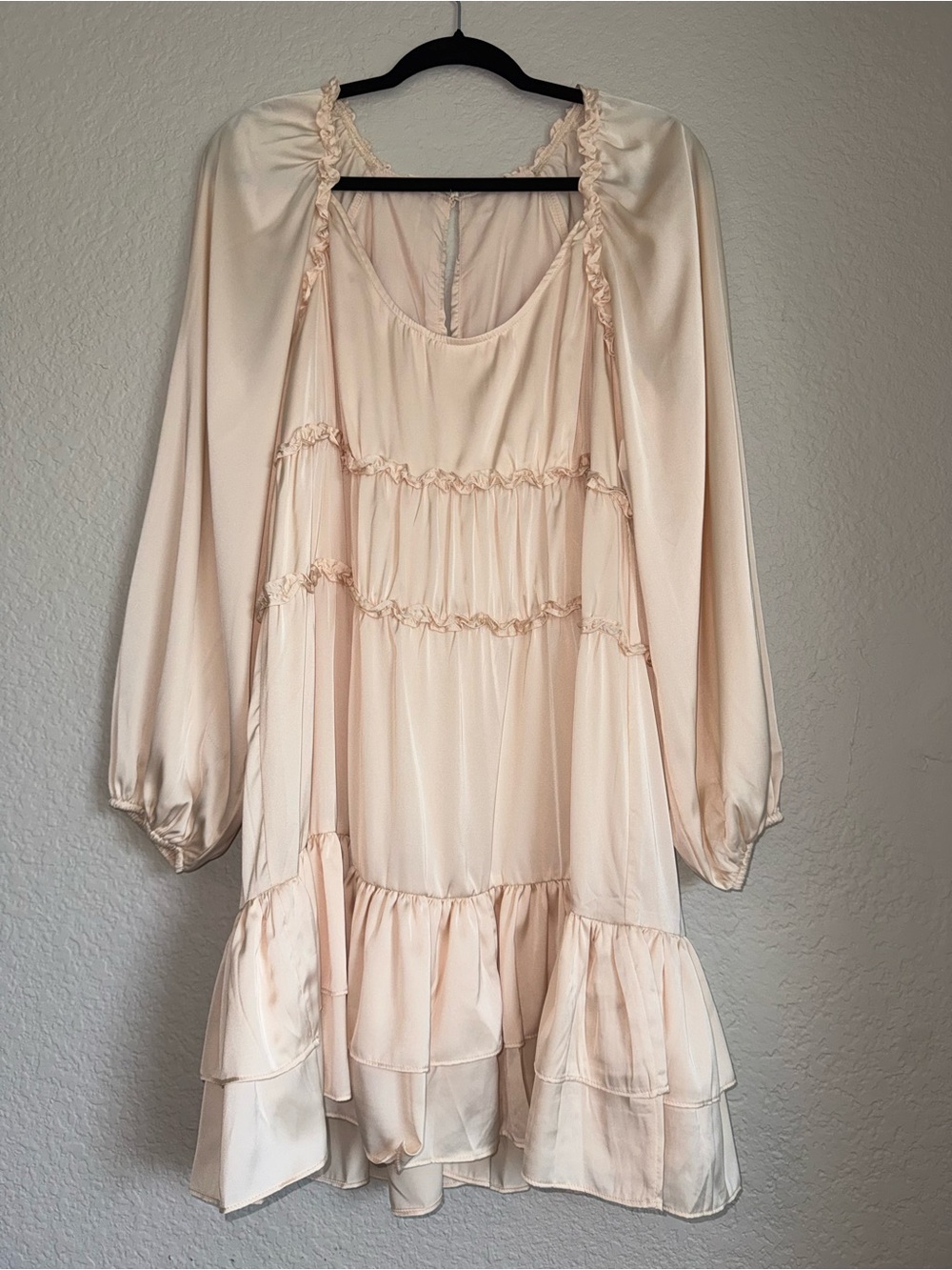 Tiered Ruffle Long Sleeve Mini Dress